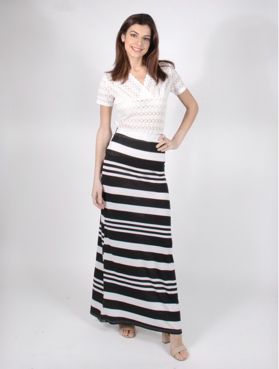 STRIPE MAXI SKIRT