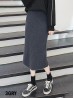 Cashmere Blend Solid Color Knitted Yarn Stretchy Skirt