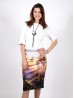 Impressionist Romantic Forest Print Super Stretchy Skirt