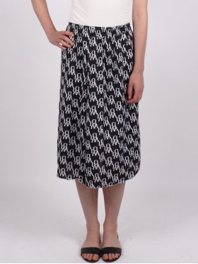 Black and White Midi-Skirt