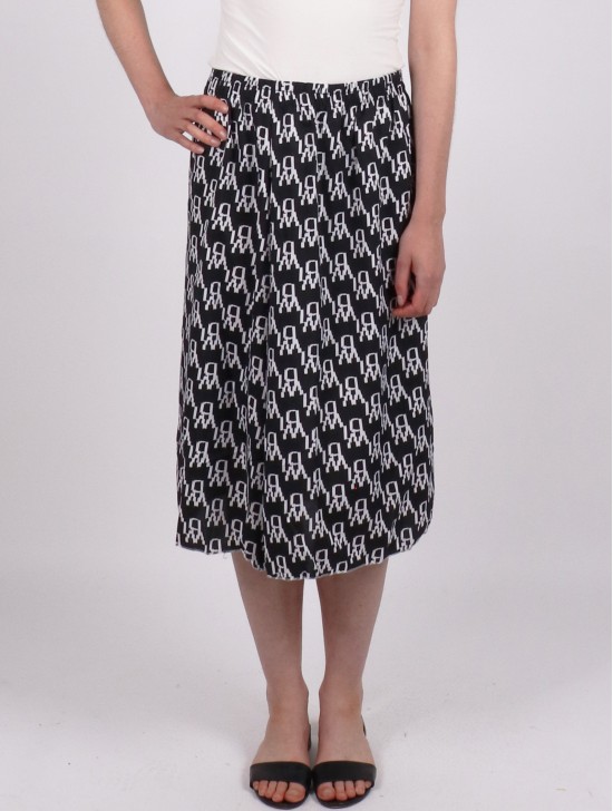 Black and White Midi-Skirt