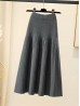 Core Spun Yarn Solid-color Knitted Stretch Skirt 