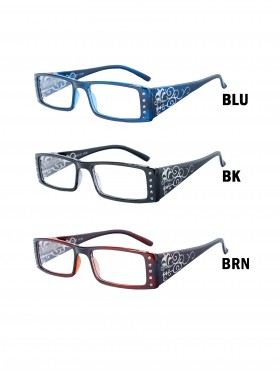 RHINESTONE FILIGREE SIDE READING GLASSES