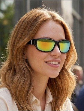 Polarized Mirror Sunglasses W/ Color Frame
