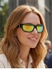 Polarized Mirror Sunglasses W/ Color Frame