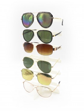 Unisex Sunglass 24 Piece Assortment With Free Display (DSP1007W)