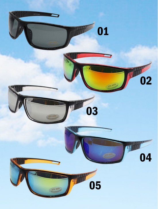 Fashion Sporty Sunglasses W/ Color Frame