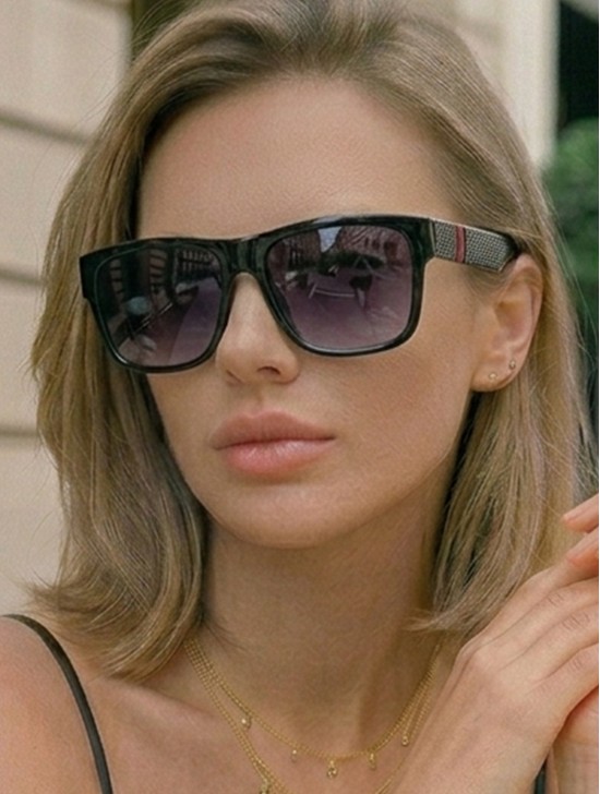 Oversized Sunglasses W/ Stripes