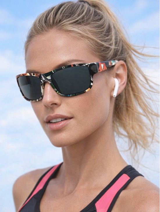 Abstract Design Sporty Sunglasses