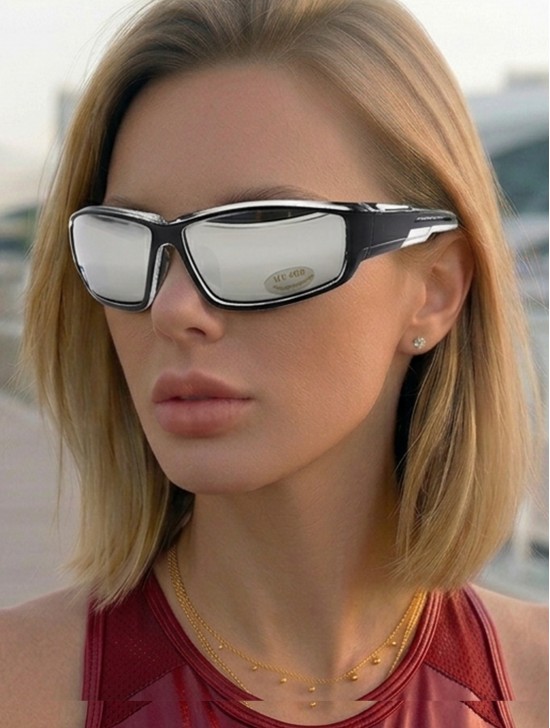Fashion Sporty Sunglasses W/ Color Frame