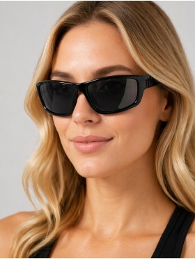 Fashion Sporty Sunglasses W/ Color Frame