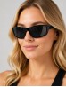 Fashion Sporty Sunglasses W/ Color Frame