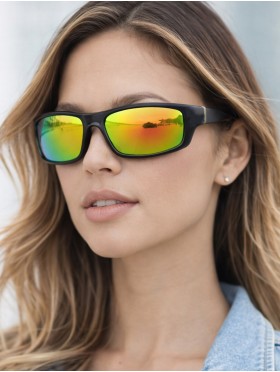 Polarized Mirror Sunglasses W/ Color Frame