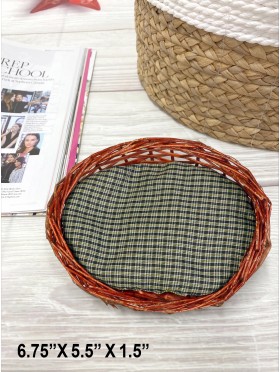 Animal Basket W/ Checker Cushion 