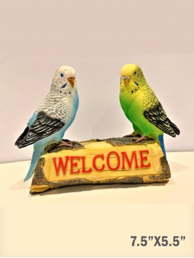 7.25" Budgies Welcome sign