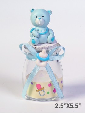 5.5" Bear with Glass Bottle