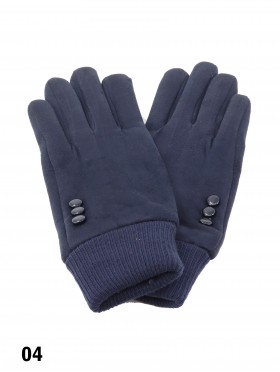Velvet 3 Buttons Stretchy Wrist Touch Screen Glove