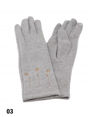 Flower Embroidery Over The Wrist Touch Screen Glove