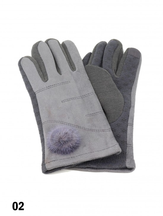 Touch Screen Glove W/ Pom Pom