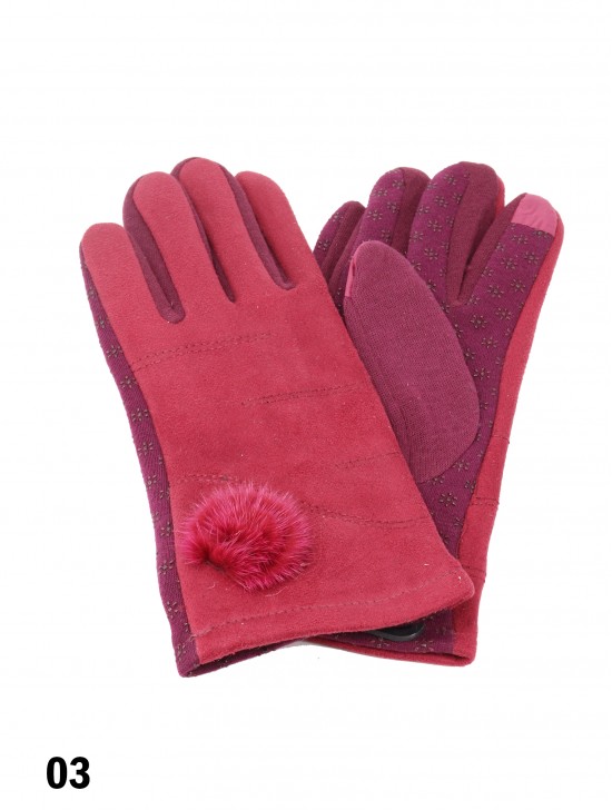 Touch Screen Glove W/ Pom Pom