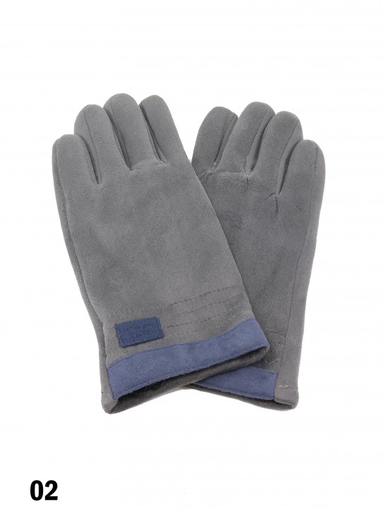 Unisex Velvet & Patch Touch Screen Glove