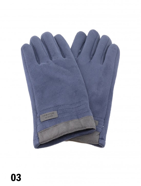 Unisex Velvet & Patch Touch Screen Glove