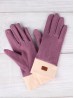 Fashion Touch Screen Gloves with Faux Leather Label