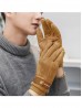 Unisex Suede Touch Screen Gloves W/ Button Buckle