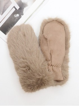 Unisex Faux Fur Mittens