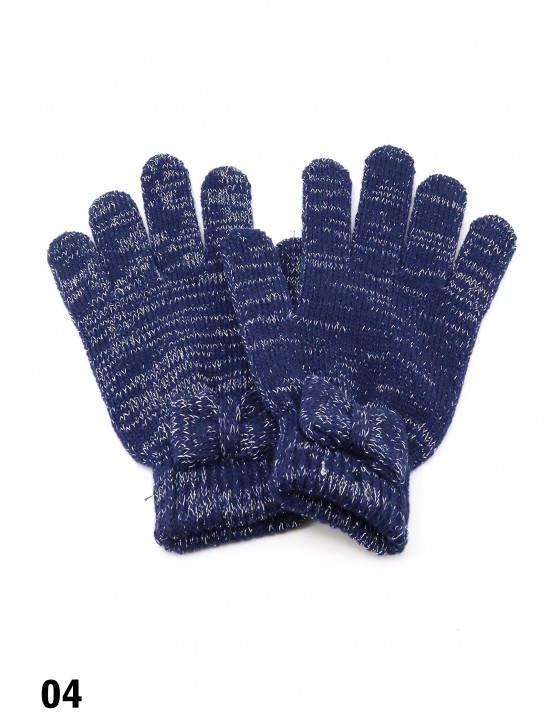 Fashion Knitted Gloves W/ Bow-tie (Gloves Only)