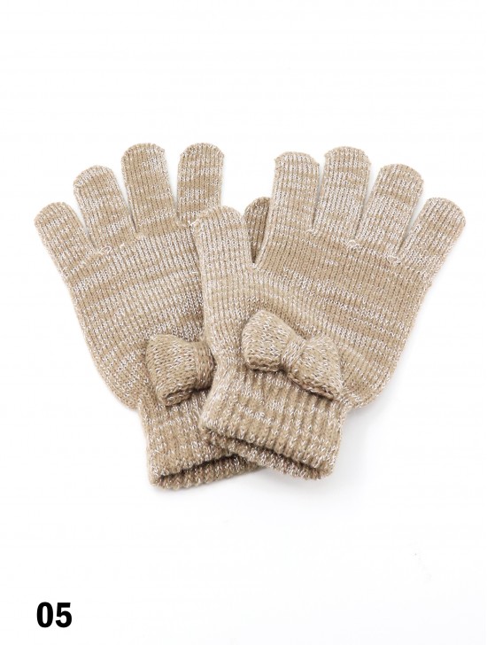 Fashion Knitted Gloves W/ Bow-tie (Gloves Only)