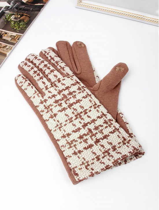 Plaid Touch Screen Gloves 