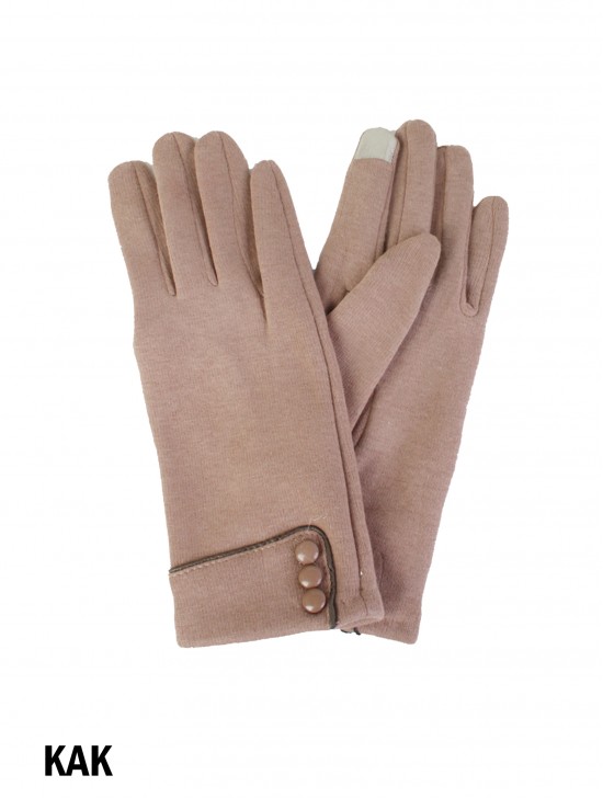 Triple Buttoned Touch Screen Glove