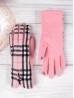 Single Buttoned Plaid Touch Screen Glove
