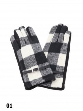 Plaid Touch Screen Glove W/ Belt