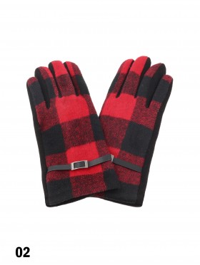Buffalo Plaid Touch Screen Glove W/ Belt