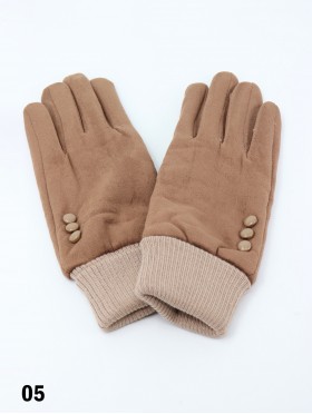 Velvet 3 Buttons Stretchy Wrist Touch Screen Glove