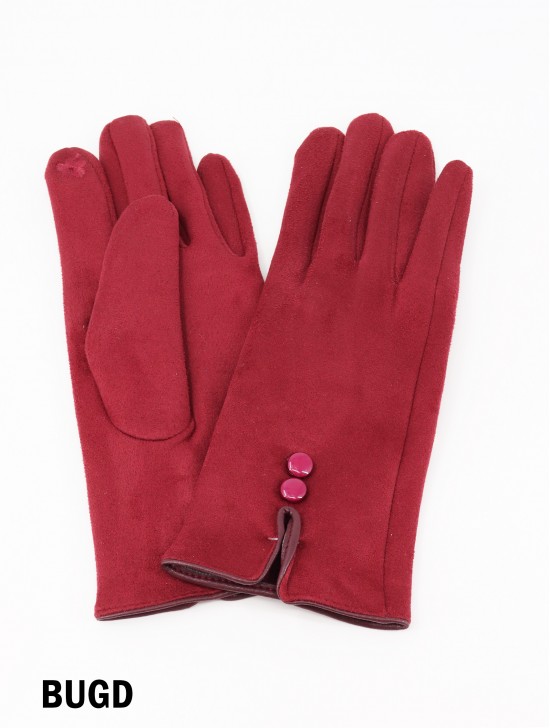 Suede Button Touch Screen Glove