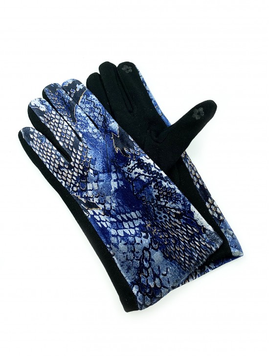 Snake Skin Velvet Touch Screen Gloves 