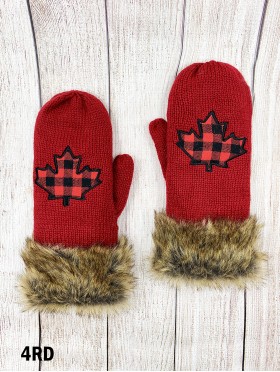 Double Layered Canada Themed Mittens