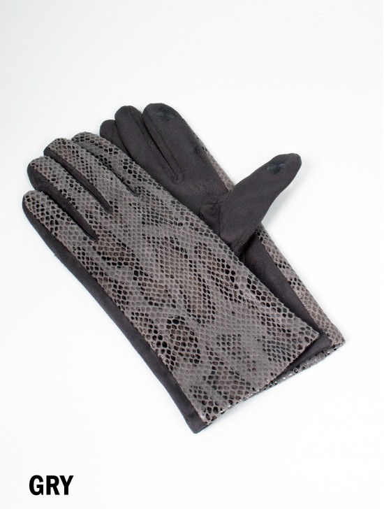 Snake Patterned Touch Screen Gloves