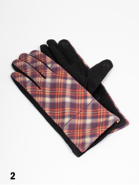 Plaid Patterned Touch Screen Gloves