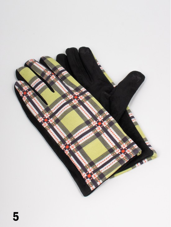 Plaid Patterned Touch Screen Gloves