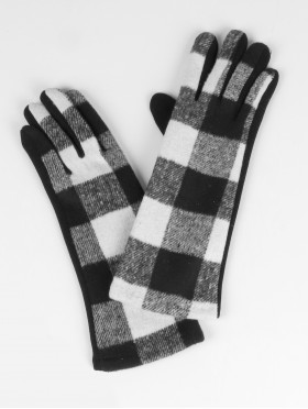Plaid Patterned Touch Screen Long Gloves