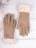 Touch Screen Gloves W/Faux Fur Trim 