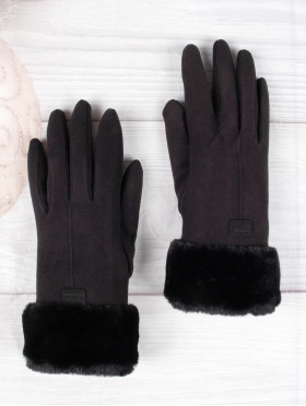 Touch Screen Gloves W/Faux Fur Trim 
