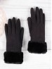 Touch Screen Gloves W/Faux Fur Trim 