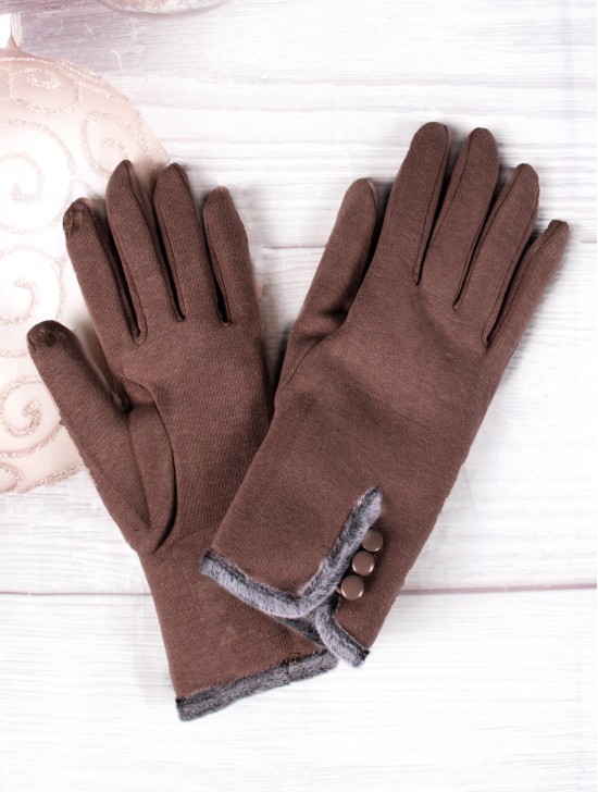 Triple Buttoned Touch Screen Gloves