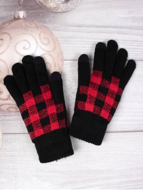 Plaid Fashion Knitted Gloves