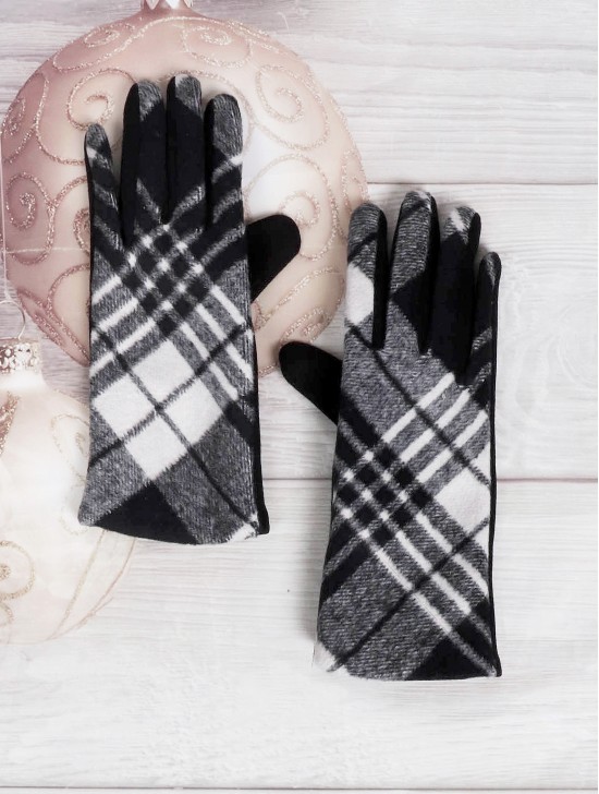 Abstract Print Touch Screen Gloves 